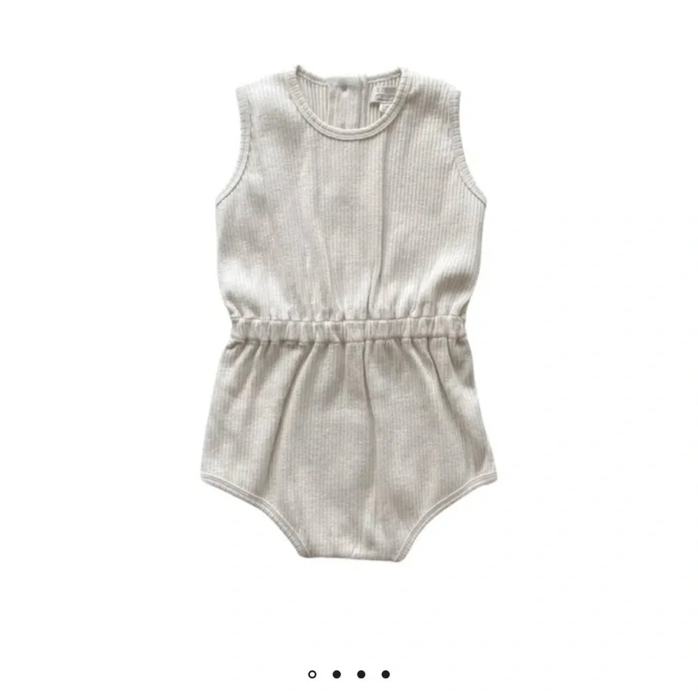 THE SIMPLE FOLK Sleeveless ribbed romper | Ecru